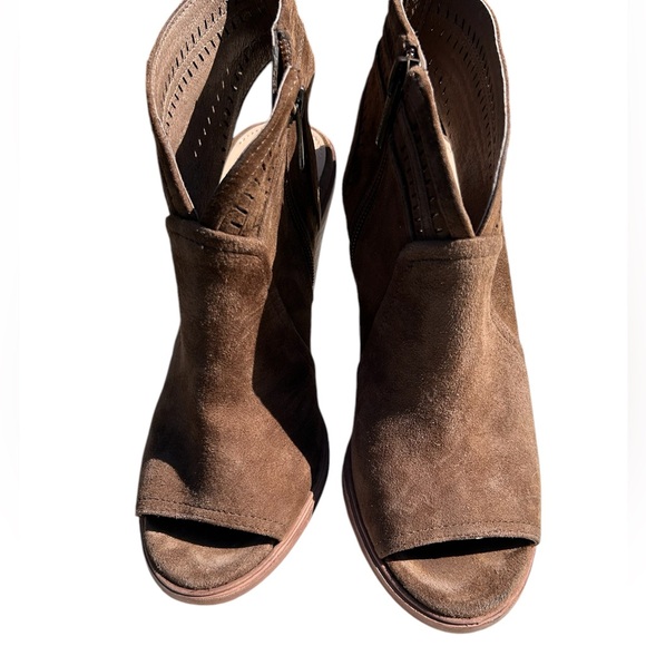 Vince Camuto Womens Shoe Koral Bootie 8.5 Tan Brown Suede Open Toe Ankle Boot - Picture 5 of 9